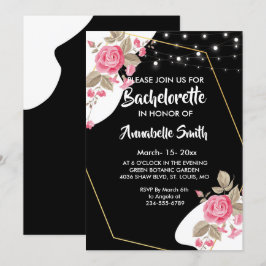 Moderne Elegantie Roze Bloemen string lichte vrijg Kaart