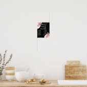 Moderne Elegantie Roze Bloemen string Order of Eve Poster (Keuken)