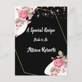 Moderne Elegantie Roze Bloemenslinger voor Bruidsd Briefkaart
