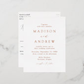 Moderne Elegantie Roze Gouden Bruiloft Folie Uitnodiging Briefkaart (Voorkant / Achterkant)