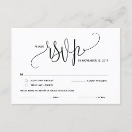Moderne elegantie RSVP (Antwoord) Bijlagekaart Informatiekaartje