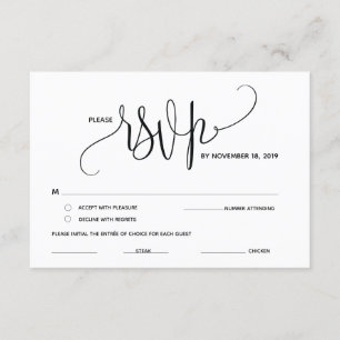 Moderne elegantie RSVP (Antwoord) Bijlagekaart Informatiekaartje