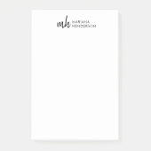 Moderne Elegantie & Script Initiaal Monogram Post-it® Notes (Voorkant)