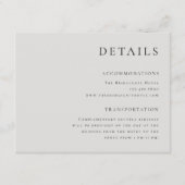 Moderne Elegantie Trouwdetails & Accommodaties Informatiekaartje (Voorkant)