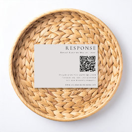 Moderne Elegantie Trouwfeest RSVP QR Code Kaart