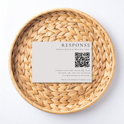 Moderne Elegantie Trouwfeest RSVP QR Code Kaart