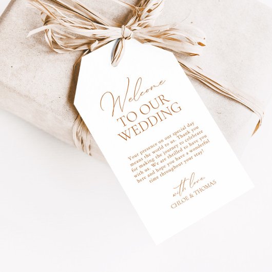 Moderne Elegantie Welkomstbruiloft Cadeaulabel