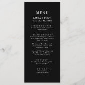 Moderne Elegantie Zwart en Wit Trouwmenu Menu (Voorkant)