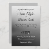 Moderne elegantie: zwart-wit-grijs bruiloft Kaart (Voorkant / Achterkant)