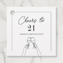 Moderne elegcheers tot 21 jaar bedankjes labels