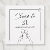 Moderne elegcheers tot 21 jaar bedankjes labels (Achterkant)