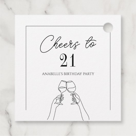 Moderne elegcheers tot 21 jaar bedankjes labels (Achterkant)