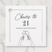 Moderne elegcheers tot 21 jaar bedankjes labels (Voorkant)