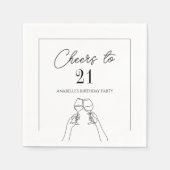 Moderne elegcheers tot 21 jaar servet (Voorkant)