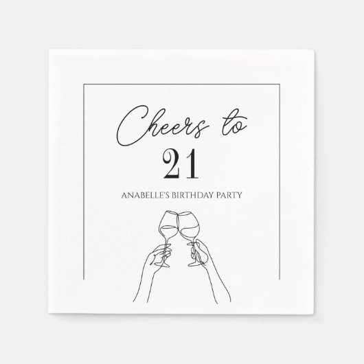 Moderne elegcheers tot 21 jaar servet (Voorkant)