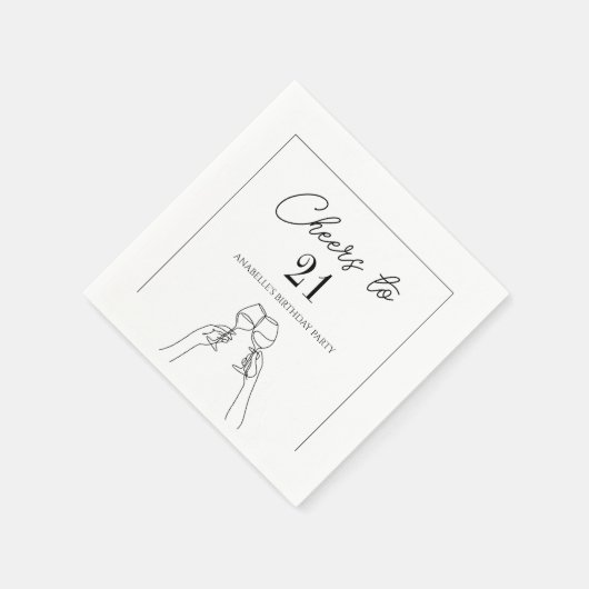 Moderne elegcheers tot 21 jaar servet (Hoek)