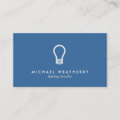 MODERNE ELEKTRICIEN LOGO GLOEILAMP OP BLAUW VISITEKAARTJE (Voorkant)