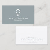 MODERNE ELEKTRICIEN LOGO GLOEILAMP op SLATE GREY Visitekaartje (Voorkant / Achterkant)