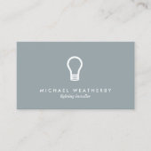 MODERNE ELEKTRICIEN LOGO GLOEILAMP op SLATE GREY Visitekaartje (Voorkant)