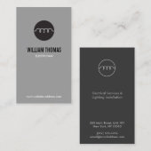 MODERNE ELEKTRICIEN LOGO ON GREY VISITEKAARTJE (Voorkant / Achterkant)