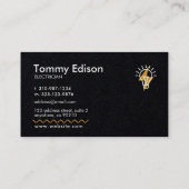 Moderne elektricien minimalistische zwarte Visitek Visitekaartje (Achterkant)