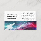 Moderne elektricien QR – professionele bliksem Visitekaartje (Achterkant)