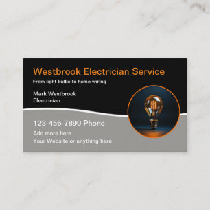 Moderne elektricien service gloeilamp visitekaart visitekaartje