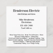 Moderne elektricien unieke Visitekaartjes (Achterkant)