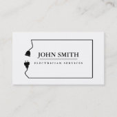 Moderne Elektricien Verlengsnoer Logo Zwart Visitekaartje (Voorkant)