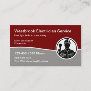 Moderne elektriciensdienst met logo Grahic Visitekaartje