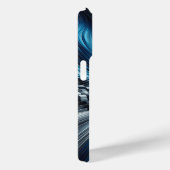 Moderne Elektrisch Blauwe Cyber Flow Hoesje  (Achterkant / Rechts)