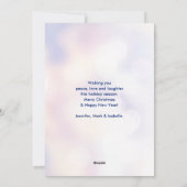 Moderne Elektrisch Blauwe Kerstboom Feestdagenkaart (Achterkant)