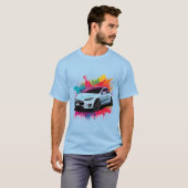 Moderne elektrische auto t-shirt (Voorkant volledig)