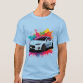Moderne elektrische auto t-shirt (Voorkant)