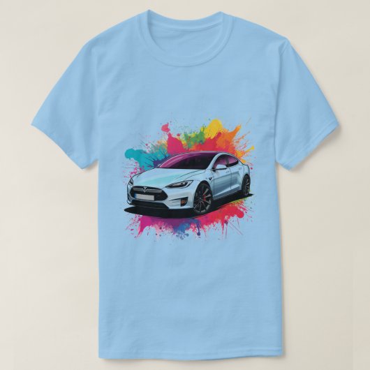 Moderne elektrische auto t-shirt (Design voorkant)