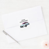 Moderne elektrische auto vierkante sticker (Envelop)