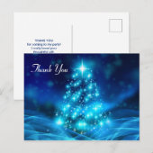 Moderne Elektrische Blauwe Kerstboom Dank u Briefkaart (Voorkant / Achterkant)
