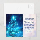 Moderne Elektrische Blauwe Kerstboom Partij Uitnod Briefkaart (Voorkant / Achterkant)