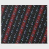 Moderne elektrische gitaar zwart donkerrood blauw cadeaupapier (Vlak)
