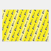 Moderne elektrische gitaar Zwart Geel Roze Blauw C Inpakpapier Vel (Voorkant 3)