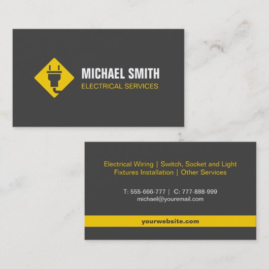 Moderne elektrische Logo Visitekaartje (Voorkant / Achterkant)