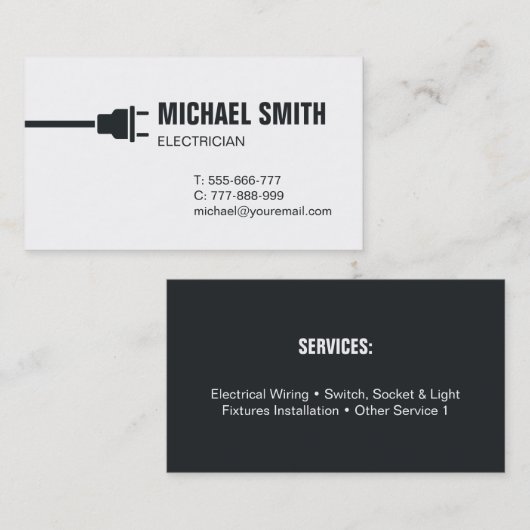 Moderne elektrische Visitekaartje (Voorkant / Achterkant)