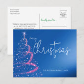 Moderne elektronische blauw kerstboom briefkaart (Voorkant / Achterkant)