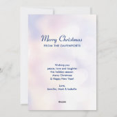 Moderne elektronische blauw kerstboom feestdagenkaart (Achterkant)