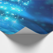 Moderne elektronische blauw kerstboom met licht cadeaupapier (Hoek)