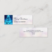 Moderne elektronische blauw kerstboom met licht mini visitekaartje (Voorkant / Achterkant)