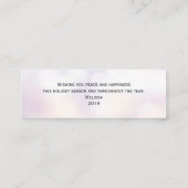 Moderne elektronische blauw kerstboom met licht mini visitekaartje (Achterkant)