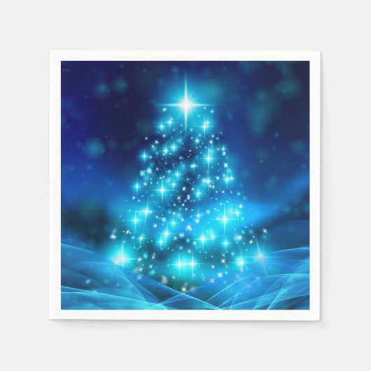 Moderne elektronische blauw kerstboom met licht servet (Voorkant)