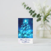 Moderne elektronische blauw kerstboom met licht visitekaartje (Staand voorkant)