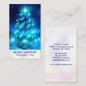 Moderne elektronische blauw kerstboom met licht visitekaartje (Voorkant / Achterkant)